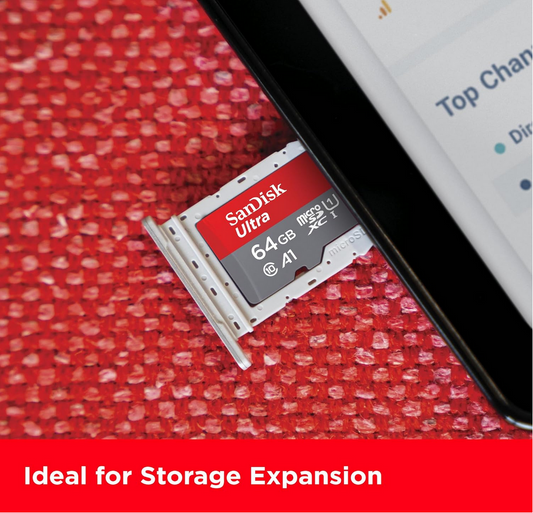 SanDisk Ultra 64GB microSDXC UHS-I, 140MB/s R, Memory Card, 10 Year Warranty