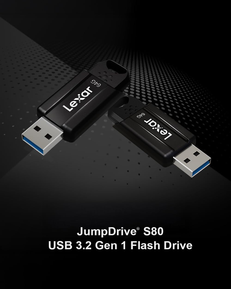 Lexar JumpDrive S80 64GB, USB 3.1 150MB/s, 3 Years Warranty