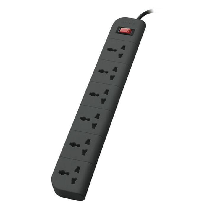 Belkin SURGE PROTECTOR 6-Outlet Extention Board, 2 Metre Cord, Grey, Lifetime Warranty 5 Year