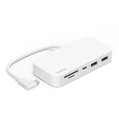 Belkin Inc CONNECT USB-C, 6-in-1 Multiport Hub with Mount, 2 Year Warranty, White