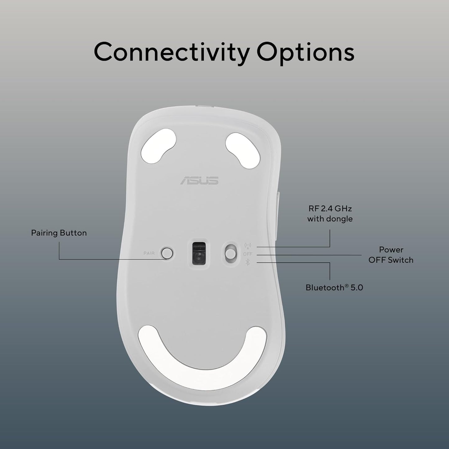 ASUS MD102 Wireless Mouse, RF 2.4GHz,  Bluetooth