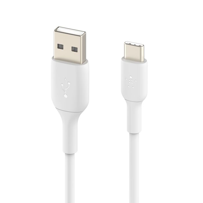 Belkin BoostCharge 15 W PVC, USB-A to USB-C Cable, 2 Metre (6.6FT), WHT, 2 Year Warranty