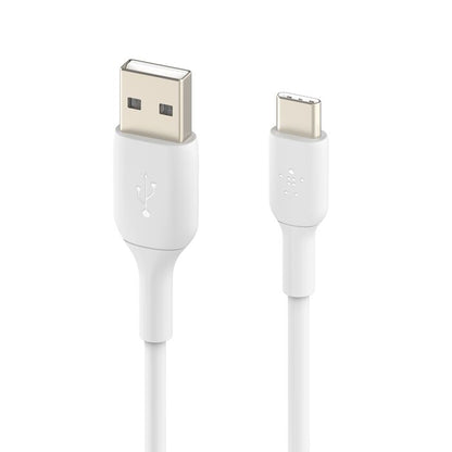 Belkin BoostCharge 15 W PVC, USB-A to USB-C Cable, 2 Metre (6.6FT), WHT, 2 Year Warranty