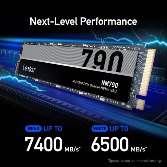 Lexar NM790 SSD 1TB | 7400 MB/s | PCIe Gen4 NVMe M.2 2280 | 5 Years Warranty