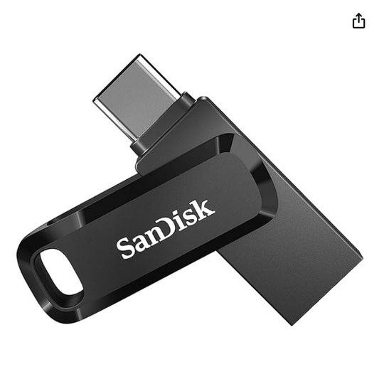 SanDisk 64GB Ultra Dual Drive Go USB Type-C Flash, 300MB/s, 5 Yr Warranty, BLK