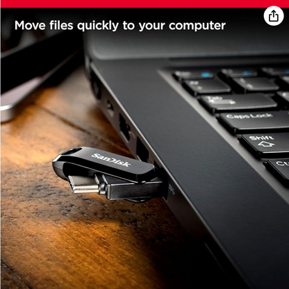 SanDisk 64GB Ultra Dual Drive Go USB Type-C Flash, 300MB/s, 5 Yr Warranty, BLK