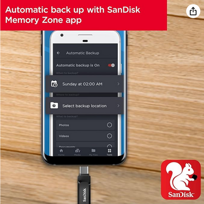 SanDisk 64GB Ultra Dual Drive Go USB Type-C Flash, 300MB/s, 5 Yr Warranty, BLK