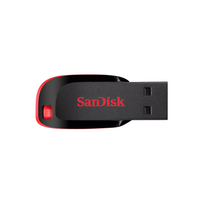 SanDisk Cruzer Blade USB Flash Drive - 128GB (Red), 5 Year Warranty