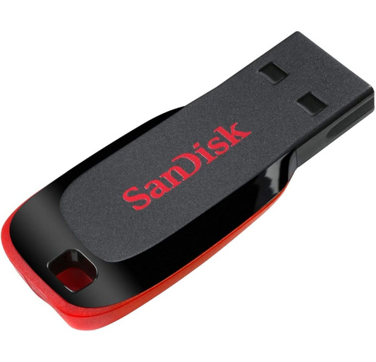 SanDisk Cruzer Blade 64GB, Red, USB 2.0, 5 Year Warranty
