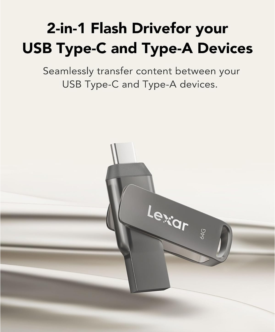 Lexar JumpDrive DUAL DRIVE D400 64 GB USB 3.2 Gen 1  130 MB/s