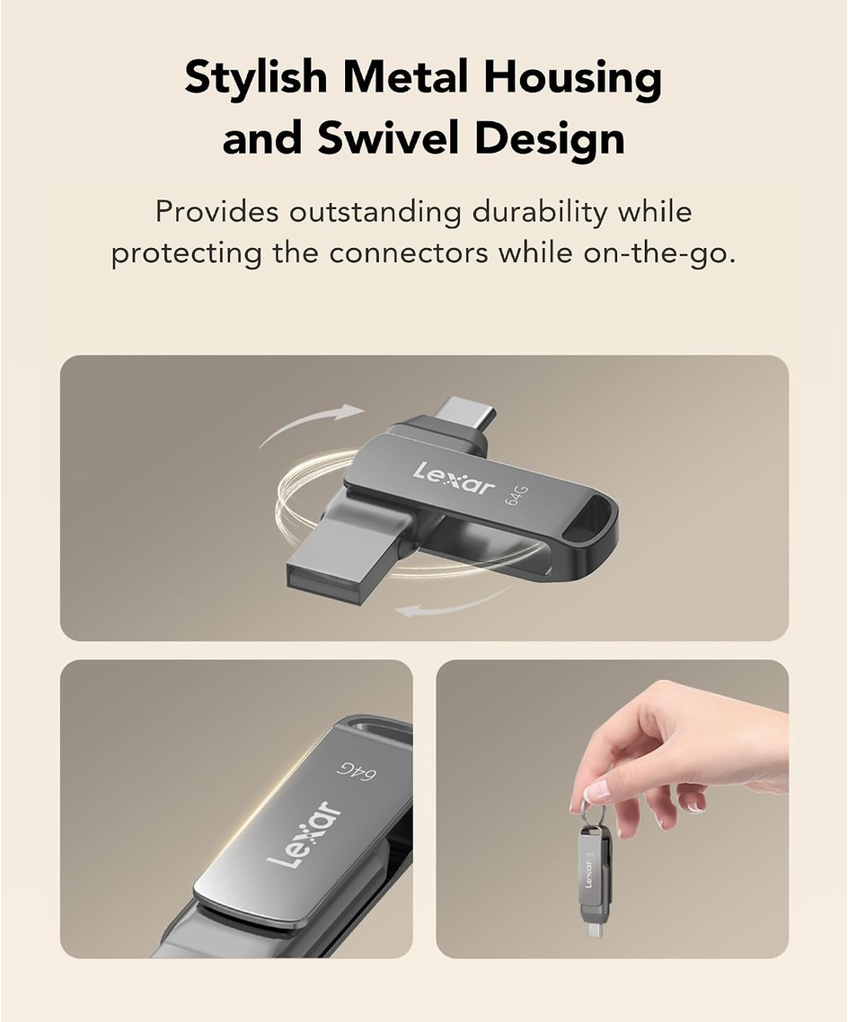 Lexar JumpDrive DUAL DRIVE D400 64 GB USB 3.2 Gen 1  130 MB/s