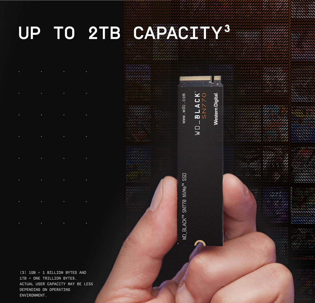 WD BLACK SN770 1TB PCIe Gen4 NVMe M.2 SSD 5150MB/s
