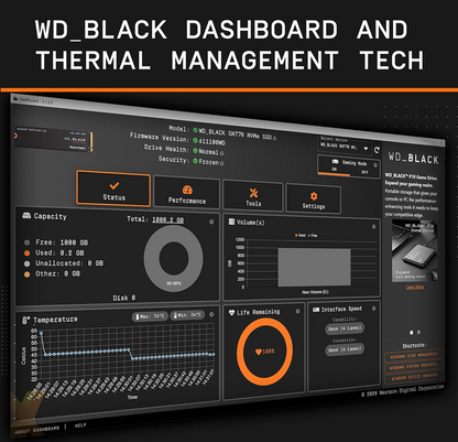 WD BLACK SN770 1TB PCIe Gen4 NVMe M.2 SSD 5150MB/s