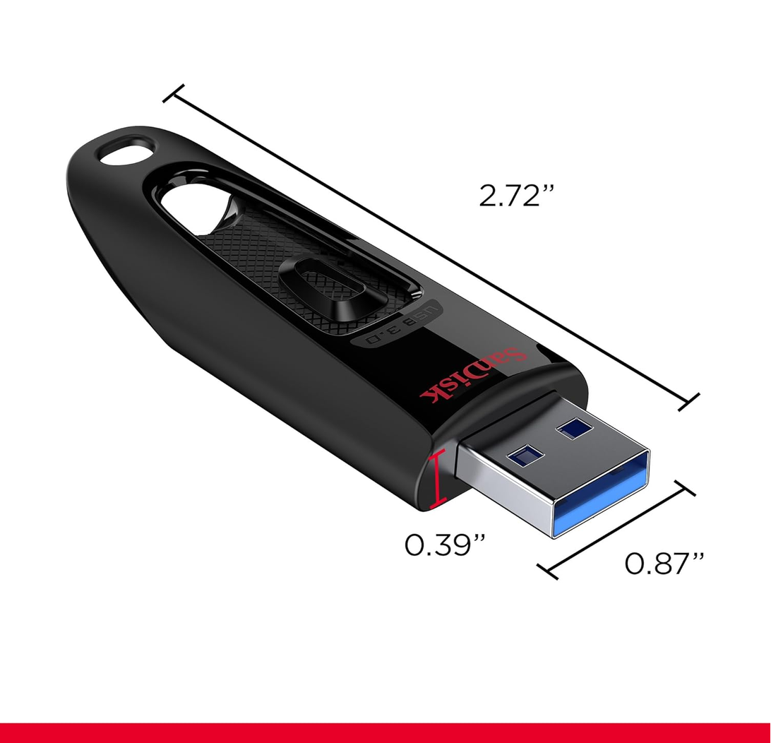 SanDisk Ultra 64GB USB 3.0, Flash Drive, Upto 130MB/s R, Pendrive, Black, 5Y Warranty