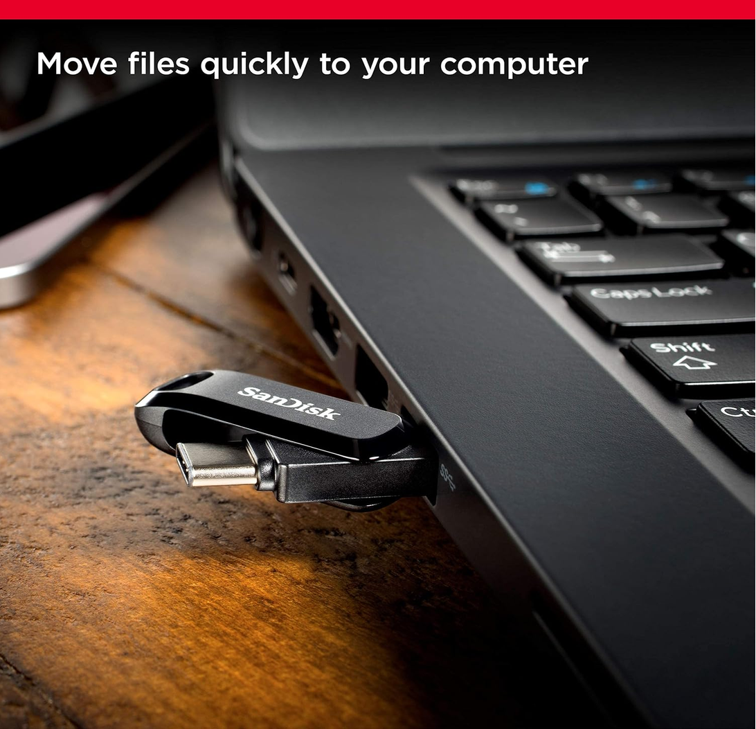 SanDisk 64GB Ultra Dual Drive Go USB Type-C Flash, 300MB/s, 5 Yr Warranty, BLK