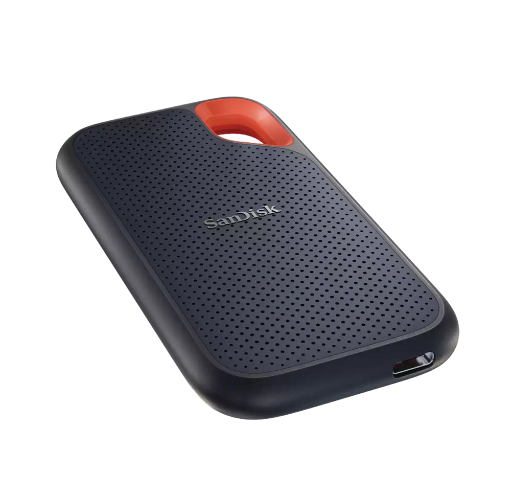 SanDisk Extreme Portable SSD 1TB, 1050 MB/s R, 1000 MB/s W, IP65 Resistance, Drop Protection, 5 Year Warranty, Black